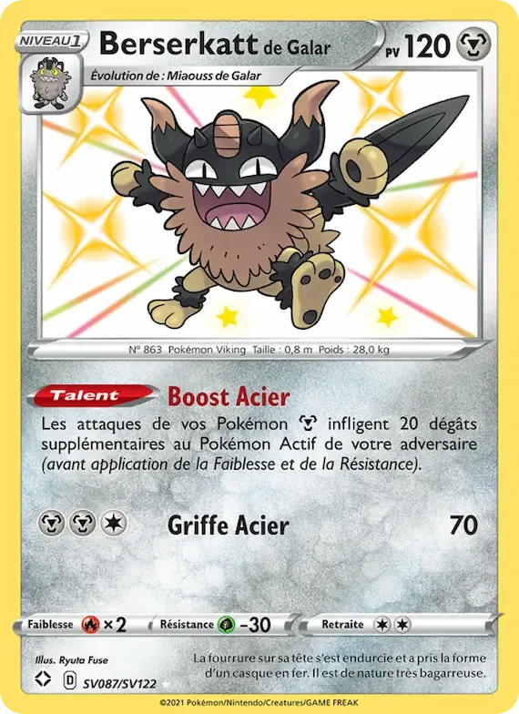 Berserkatt de Galar SV087 – Destinées Radieuses Coffre Étincelant