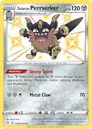 Galarian Perrserker #SV087 – Shining Fates Shiny Vault