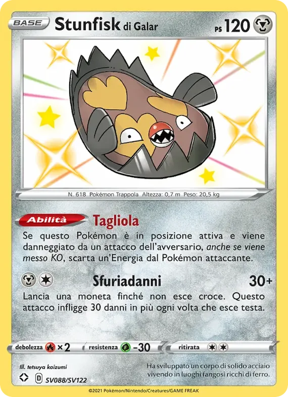 Stunfisk di Galar SV088 – Destino Splendente Tesoro Lucente