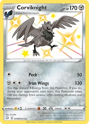 Corviknight #SV089 – Shining Fates Shiny Vault