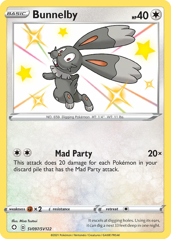 Bunnelby #SV097 – Shining Fates Shiny Vault