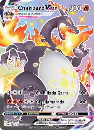 Charizard VMAX SV107 – Destinos Brillantes Tesoro Brillante