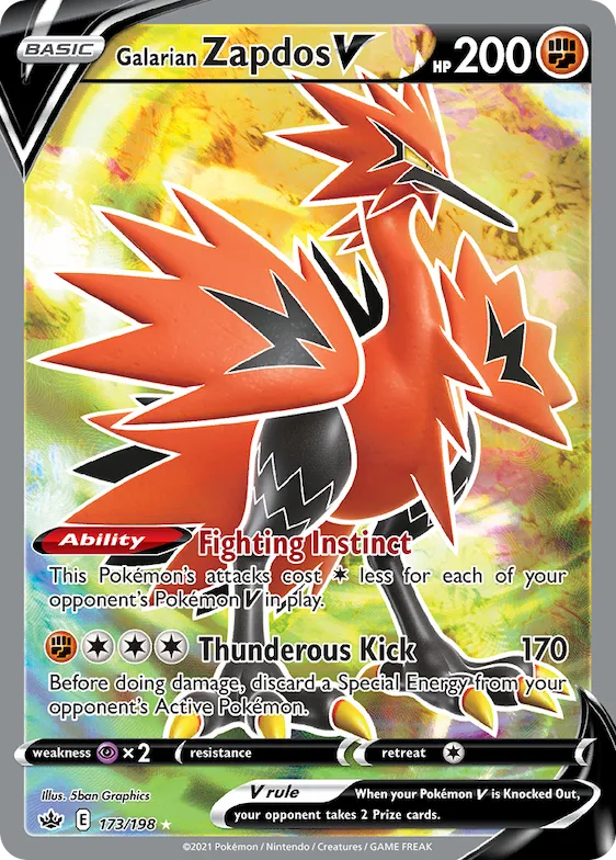 Galarian Zapdos V #173 – Chilling Reign