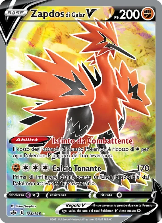 Zapdos di Galar V 173 – Regno Glaciale