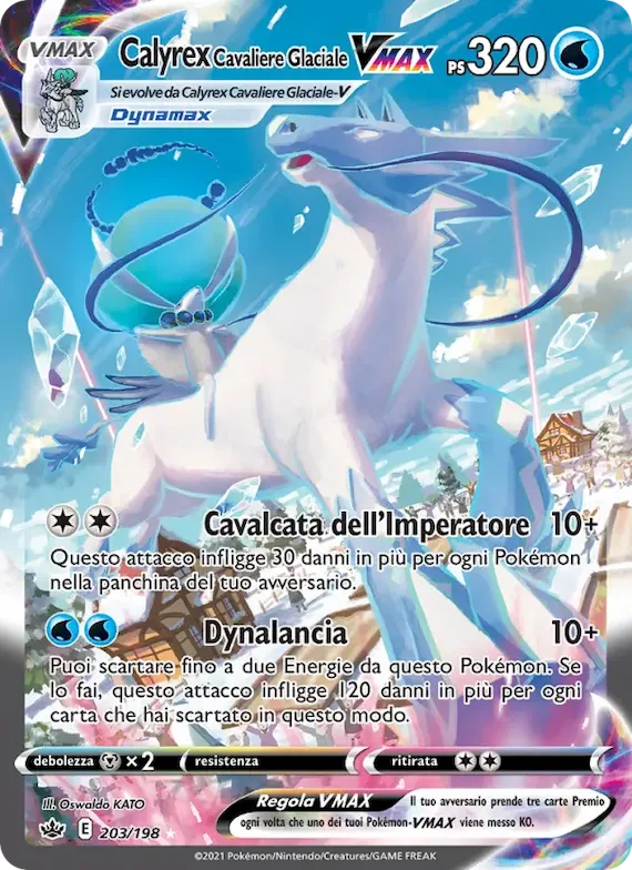 Calyrex Cavaliere Glaciale VMAX 203 – Regno Glaciale
