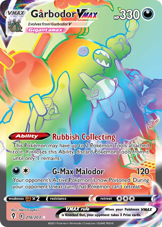 Garbodor VMAX #216 – Evolving Skies