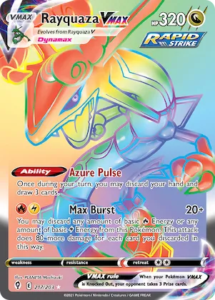 Rayquaza VMAX #217 – Evolving Skies
