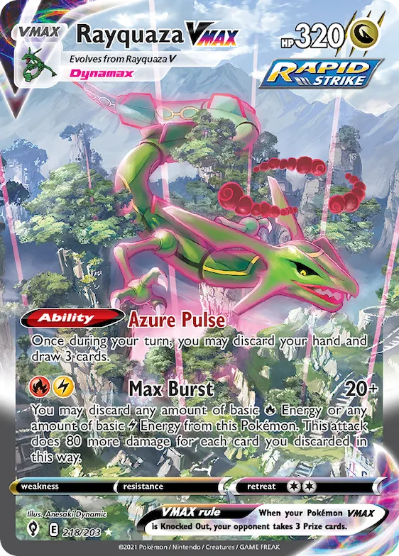 Rayquaza VMAX #218 – Evolving Skies