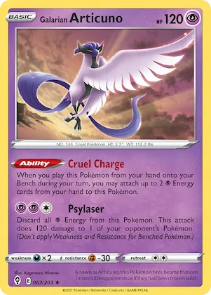 Galarian Articuno #63 – Evolving Skies