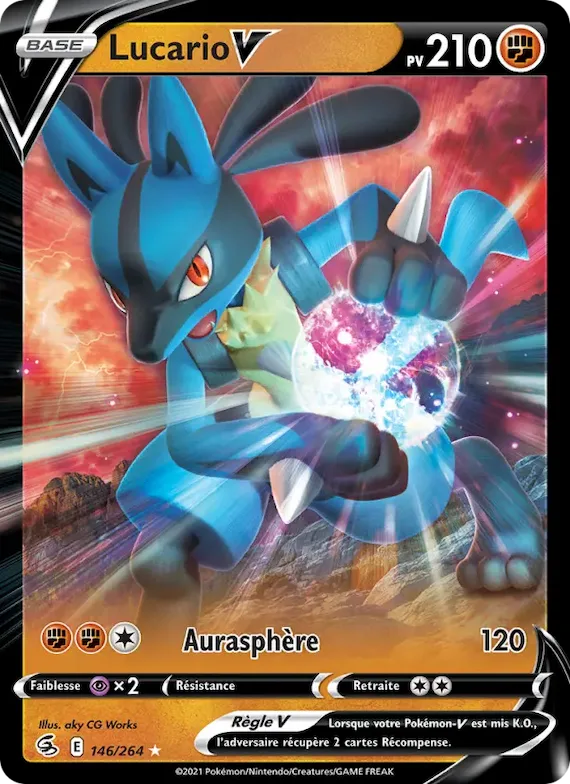 Lucario V 146 – Poing de Fusion