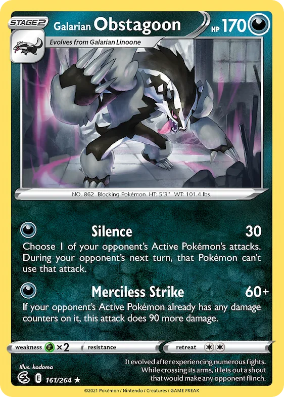 Obstagoon de Galar 161 – Golpe Fusão