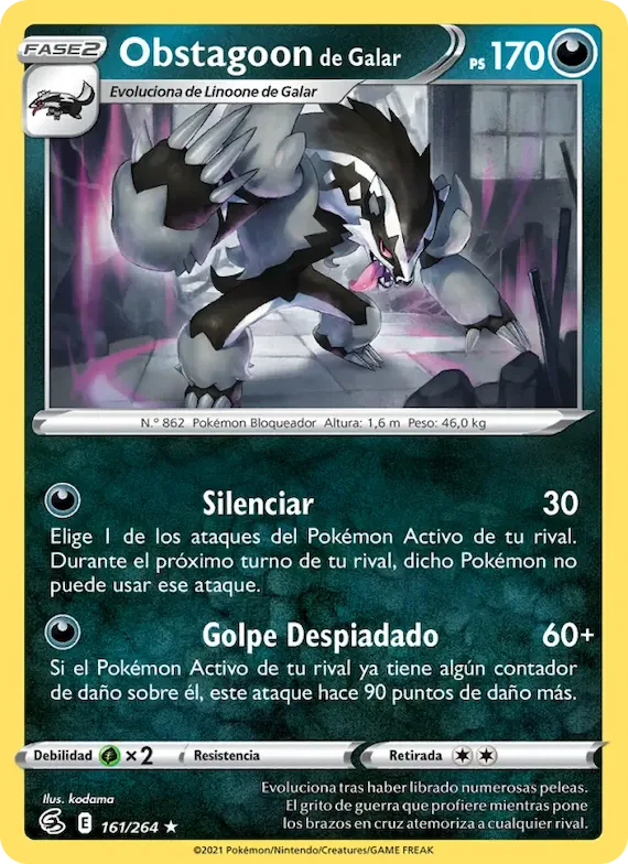 Obstagoon de Galar 161 – Golpe Fusión