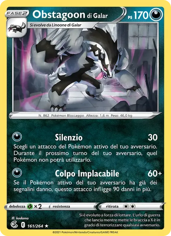 Obstagoon di Galar 161 – Colpo Fusione