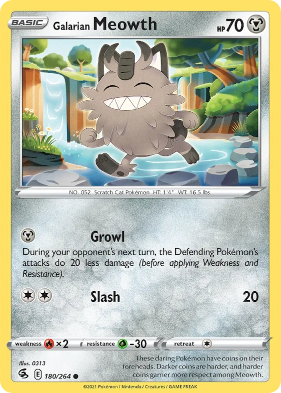 Meowth de Galar 180 – Golpe Fusão