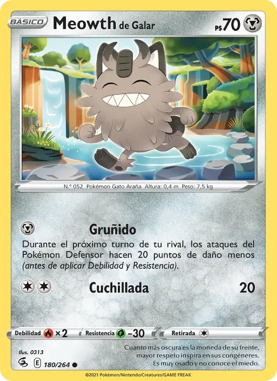 Meowth de Galar 180 – Golpe Fusión