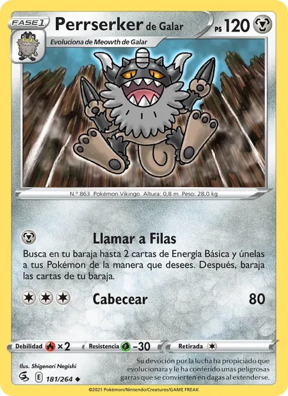 Perrserker de Galar 181 – Golpe Fusión