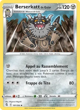 Berserkatt de Galar n° 181 – Poing de Fusion