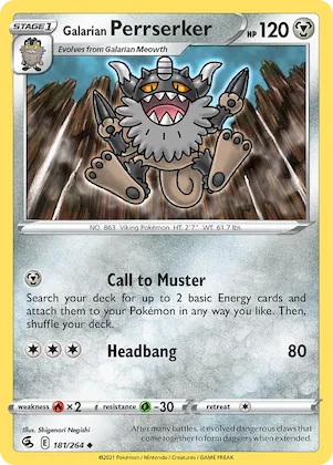 Galarian Perrserker #181 – Fusion Strike