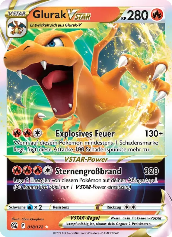 Glurak VSTAR 18 – Strahlende Sterne