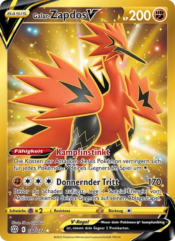 Galar-Zapdos V 182 – Strahlende Sterne