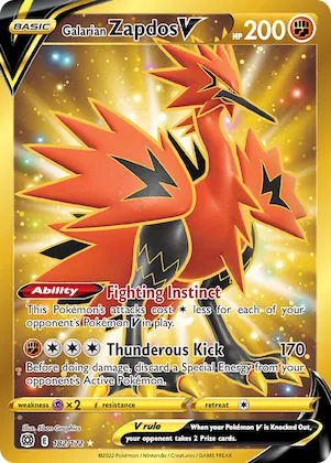 Zapdos de Galar V 182 – Astros Cintilantes