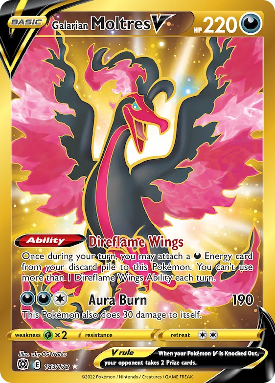Galarian Moltres V #183 – Brilliant Stars