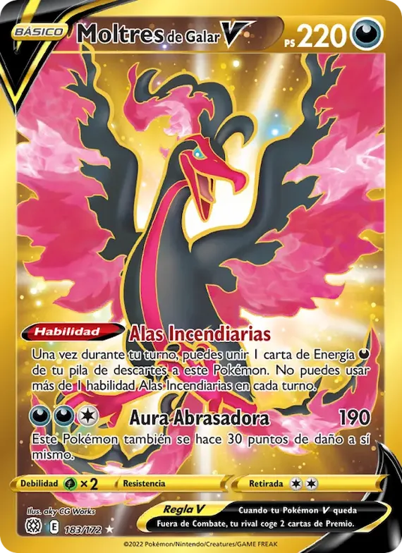 Moltres de Galar V 183 – Astros Brillantes