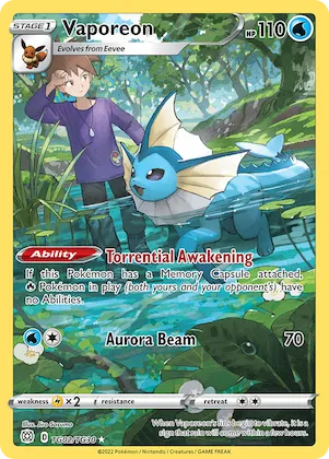 Vaporeon #TG02 – Brilliant Stars Trainer Gallery