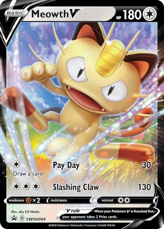 Meowth V #SWSH004 – Sword & Shield Promo Cards