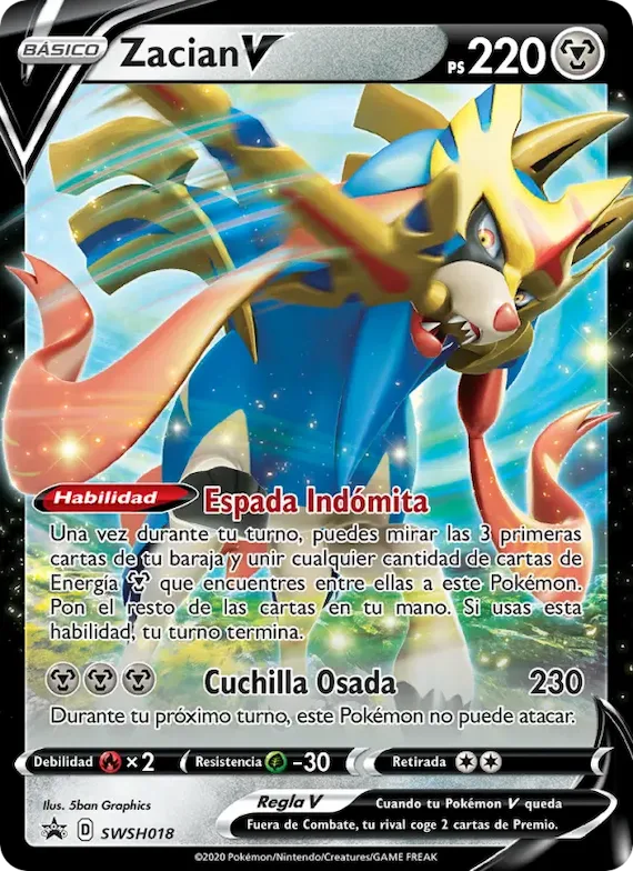 Zacian V SWSH018 – Cartas de promoción ESES
