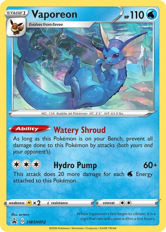 Vaporeon #SWSH072 – Sword & Shield Promo Cards