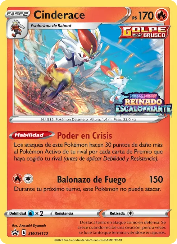 Cinderace SWSH112 – Cartas de promoción ESES