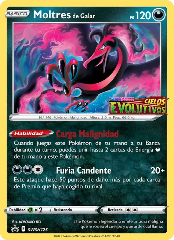 Moltres de Galar SWSH125 – Cartas de promoción ESES