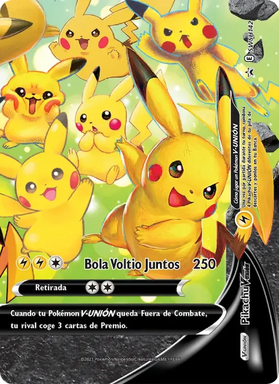 Pikachu V-UNIÓN SWSH142 – Cartas de promoción ESES
