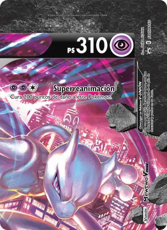 Mewtwo V-UNIÓN SWSH160 – Cartas de promoción ESES