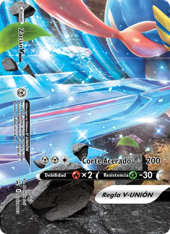 Zacian V-UNIÓN SWSH165 – Cartas de promoción ESES