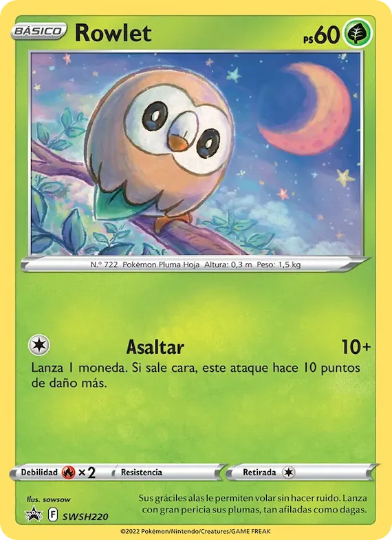 Rowlet SWSH220 – Cartas de promoción ESES
