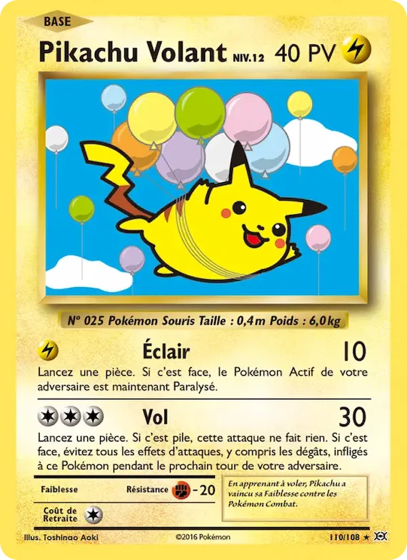 Pikachu Volant 110 – Évolutions