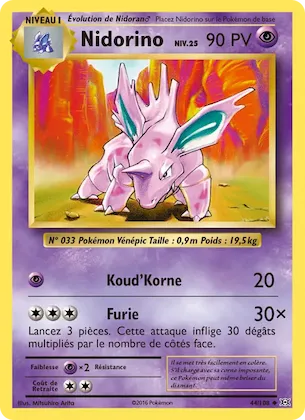 Nidorino n° 44 – Évolutions