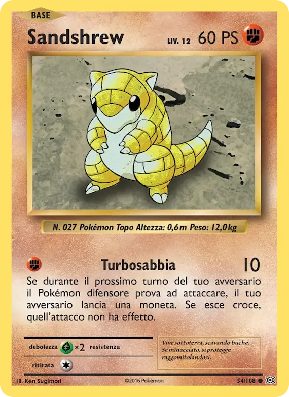 Sandshrew 54 – Evoluzioni