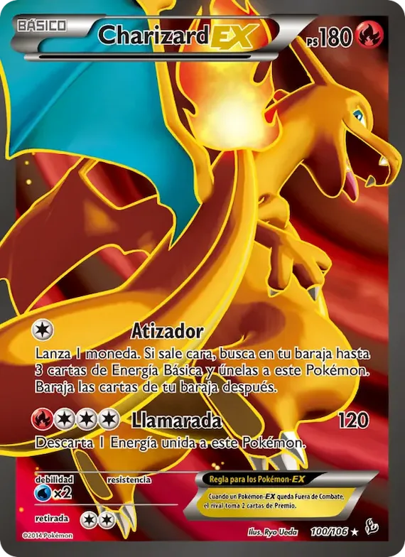 Charizard EX 100 – Destellos de Fuego