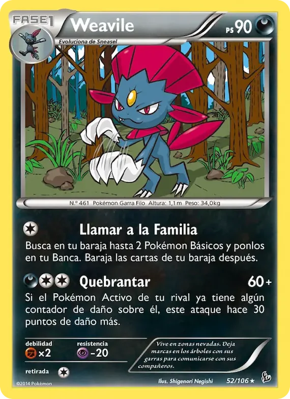 Weavile 52 – Destellos de Fuego