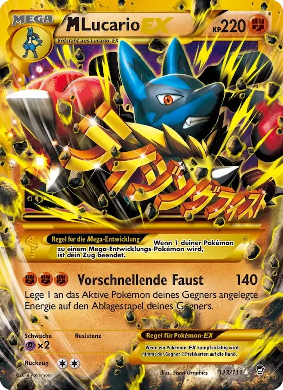 M Lucario EX 113 – Fliegende Fäuste