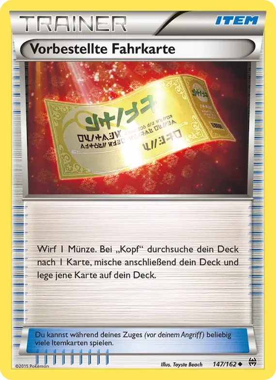 Vorbestellte Fahrkarte 147 – TURBOstart