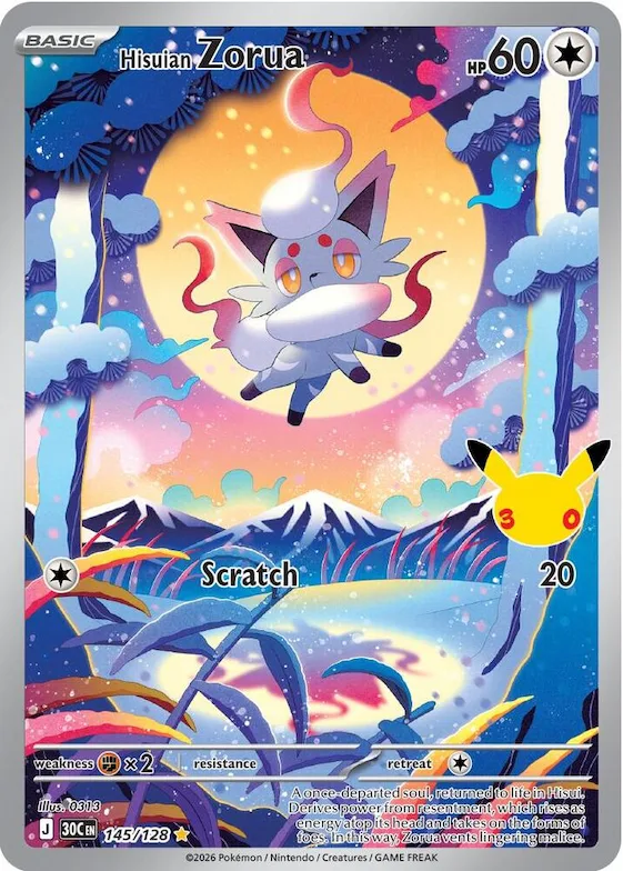 Zorua de Hisui 145 – 30ᵉ Anniversaire