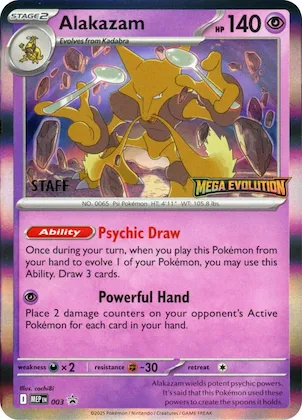 Alakazam - 003 [Staff] #3 – Mega Evolution Promo
