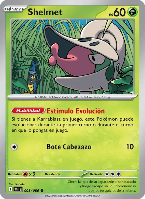 Shelmet (motivo Master Ball) 8 – Llama Blanca