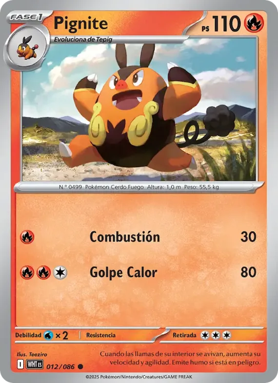 Pignite (motivo Master Ball) 12 – Llama Blanca