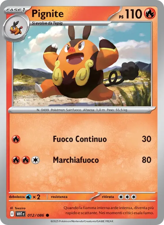 Pignite (motivo Master Ball) 12 – Fuoco Bianco