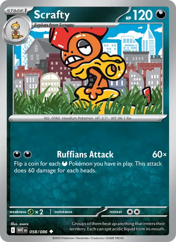 Scrafty (Master Ball Pattern) #58 – White Flare